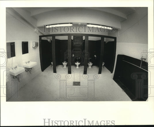 1979 Press Photo A restroom at the Tad Gormley Stadium. - nob20699 - Historic Images