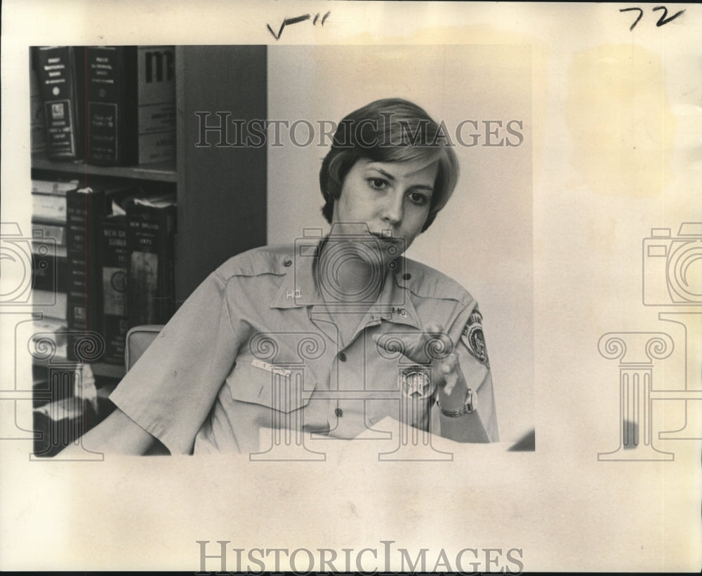 Press Photo Officer Carol Goman, New Orleans Police District - nob20748 - Historic Images