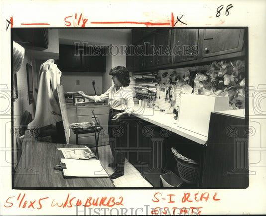 1980 Press Photo Laundry room and workshop room of Mrs. Brenda George - Historic Images