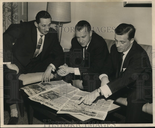 1962 Press Photo German Newsmen-Heinz Birkholz-Dietrich W. Schultz-Genter Genske - Historic Images