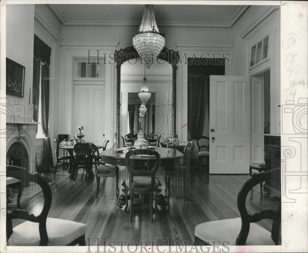 1967 Second room of double parlor used as dining room - Historic Images