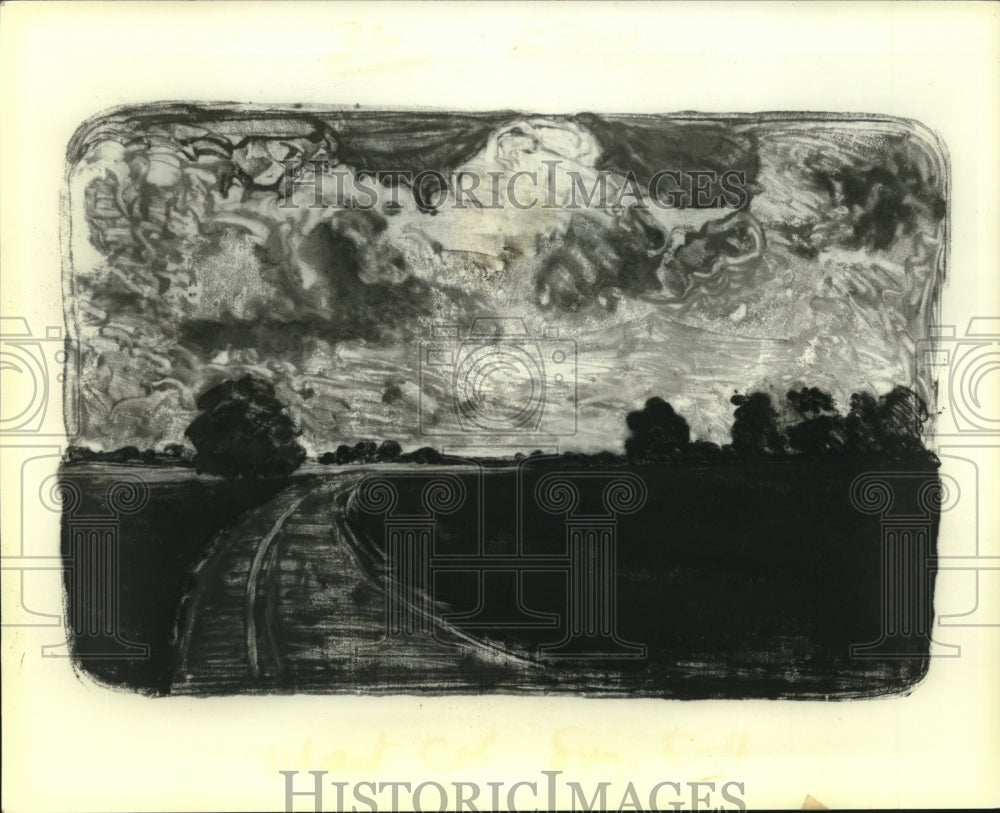 1984 Press Photo Road, encaustic monotype by Dorothy Furlong-Gardner - nob21284 - Historic Images