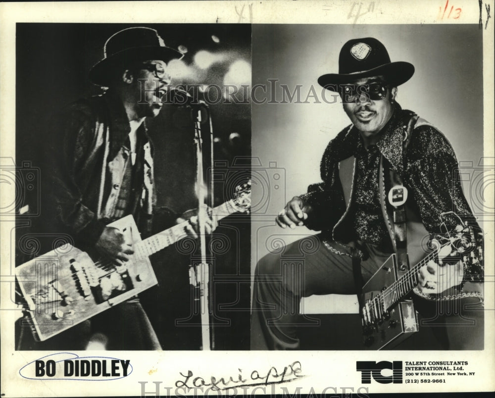 1984 Singer Bo Diddley occupies Tipitina&#39;s bandstand - Historic Images