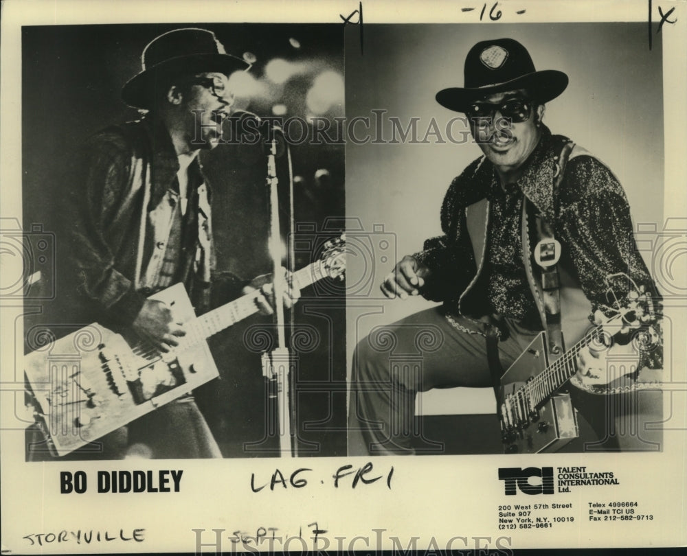 1988 Press Photo Bo Diddley, Recording Artist - Historic Images