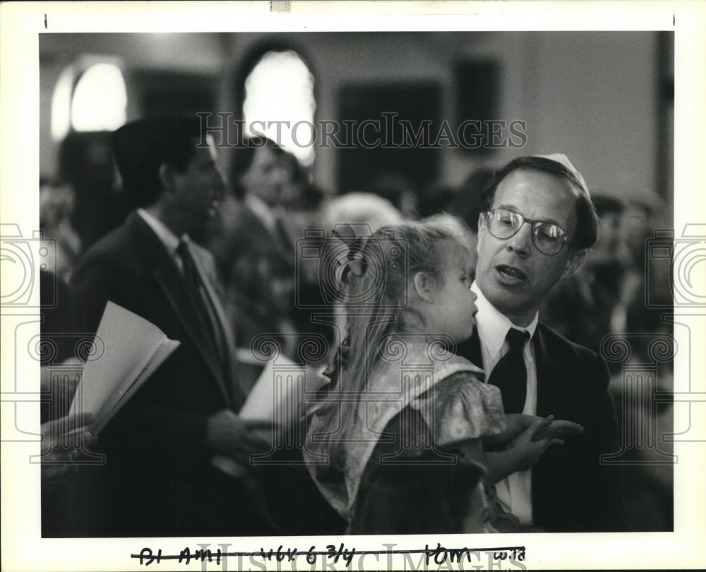 1991 Press Photo Yom Kippur Children&#39;s Service at Touro Synagogue - nob21363 - Historic Images