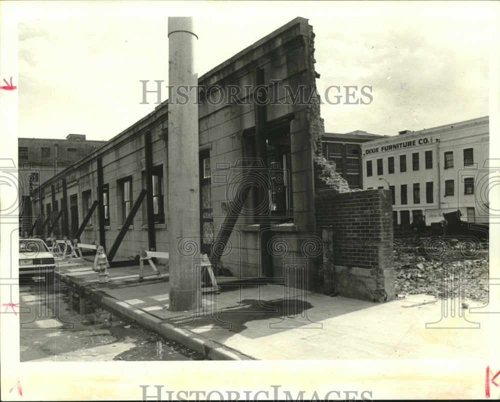 1983 Press Photo Demolished buildings in warehouse district at Front Street - Historic Images