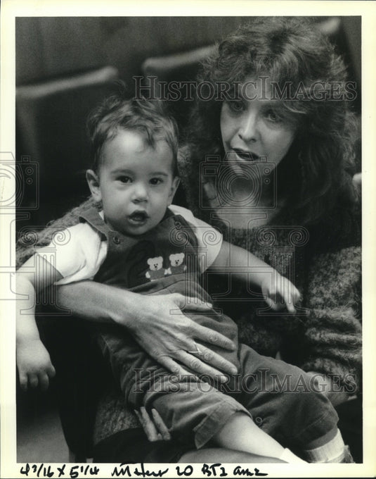 1990 Press Photo Margaret "Peggy" Glover & Matthew Dainello, Slidell Hospital - Historic Images
