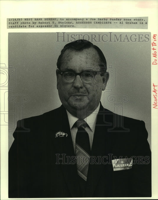1985 Press Photo Al Graham, a candidate for assessor in Algiers - nob21885 - Historic Images