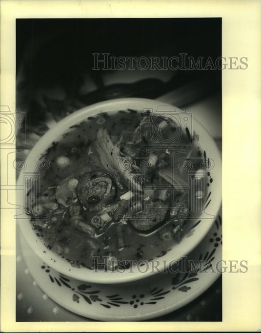 1990 Press Photo Food - Bowl of Gumbo at the Oak Alley Plantation Restaurant - Historic Images