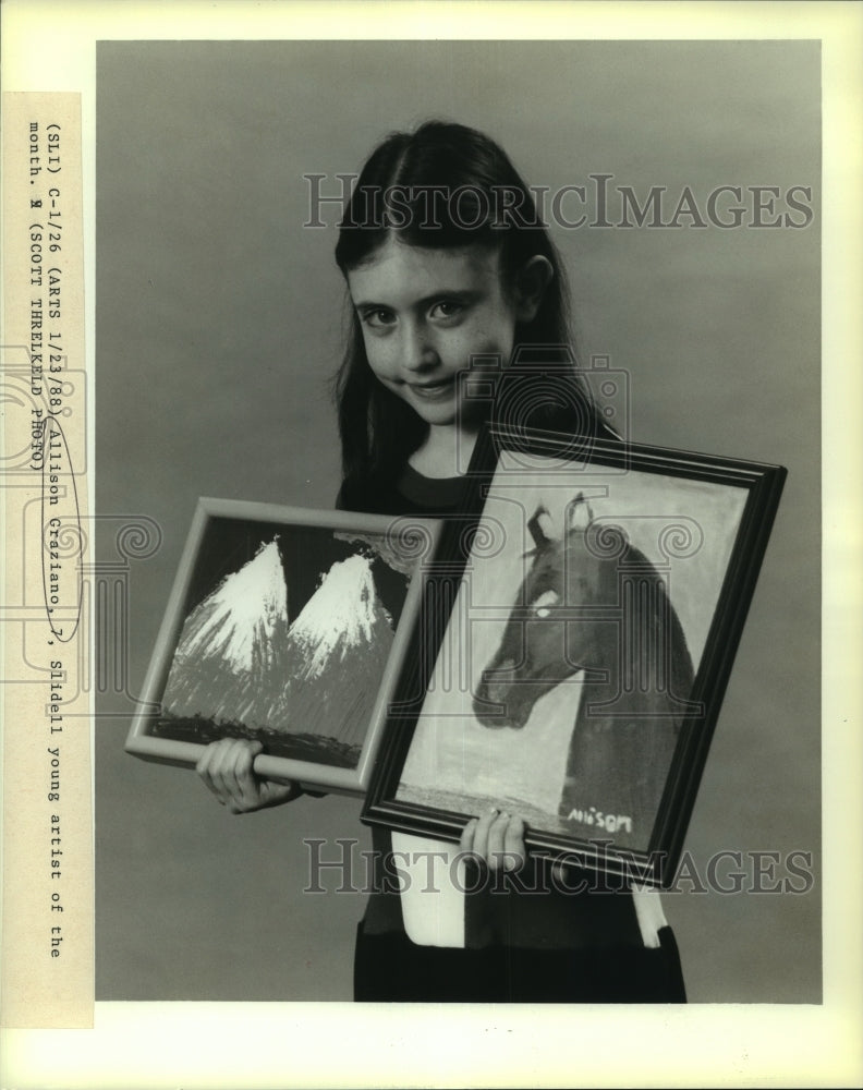 1989 Press Photo Allison Graziano, Slidell young artist of the month - nob22143 - Historic Images