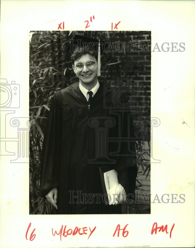 1987 Press Photo David Godley, top Tulane Graduate in the College of Arts - Historic Images