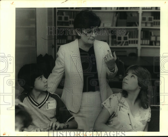 1985 Press Photo Andre Bynoe and Perry Tardiff, students June Green Alyies. - Historic Images