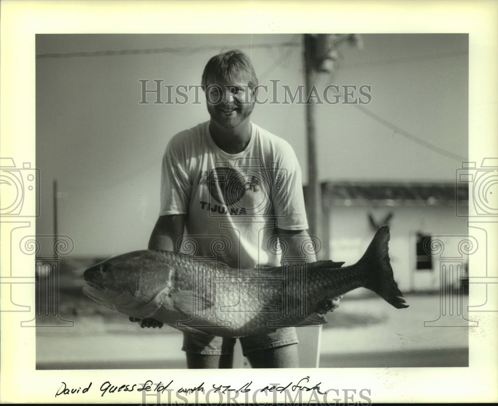 1989 Press Photo David Guessfeld with 47-pound redfish - nob22500 - Historic Images