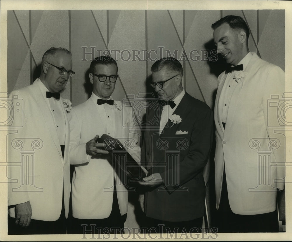 1960 Press Photo Larry Guerin, second from left, receiving an award - nob22522 - Historic Images