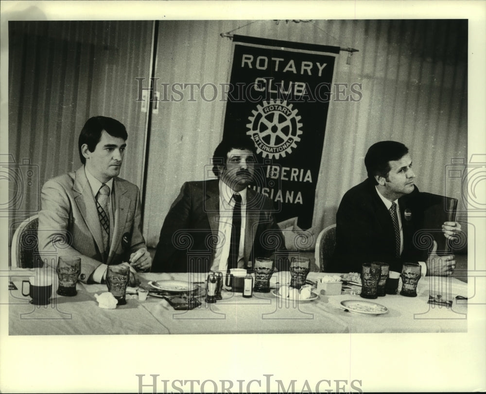 1981 Press Photo Billy Tauzin &amp; Anthony Guarisco during Rotary Club meeting - Historic Images