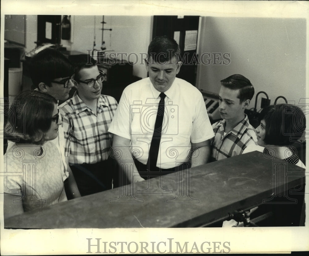 1967 Dr. George G. Guilbault with Benjamin Franklin High seniors - Historic Images