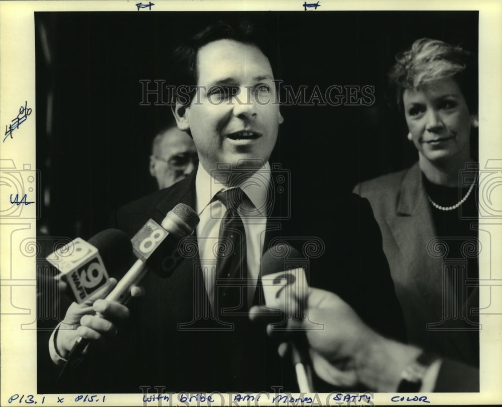 1990 Press Photo Louisiana Insurance Commissioner Doug Green Pleads Innocent - Historic Images