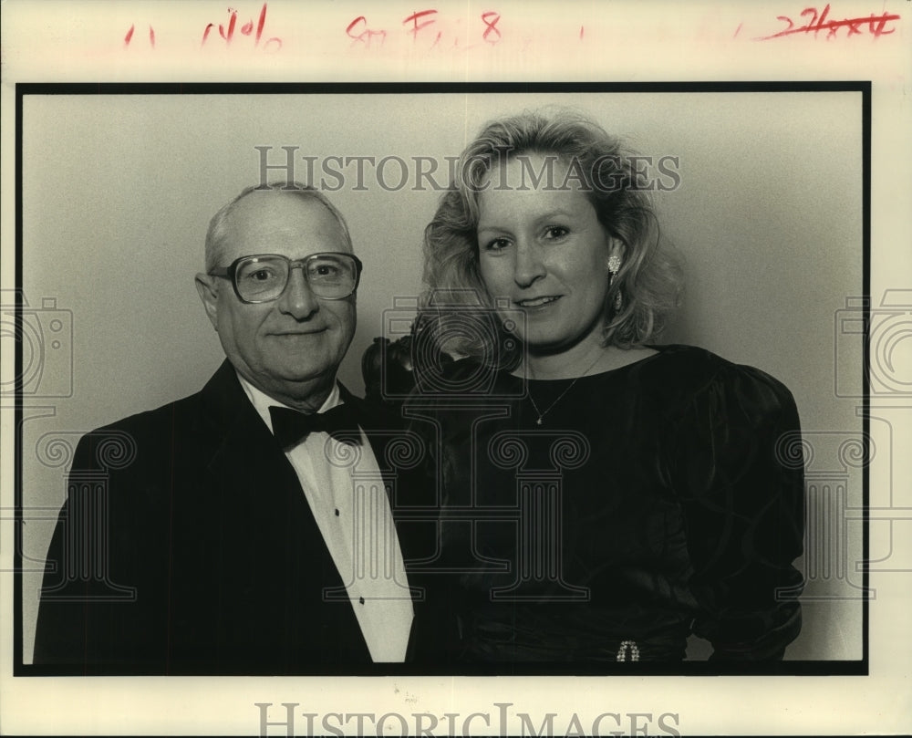 1990 Press Photo Judge James C. Gulotta &amp; Judy Perry Martinez, Pro Bono Ball - Historic Images