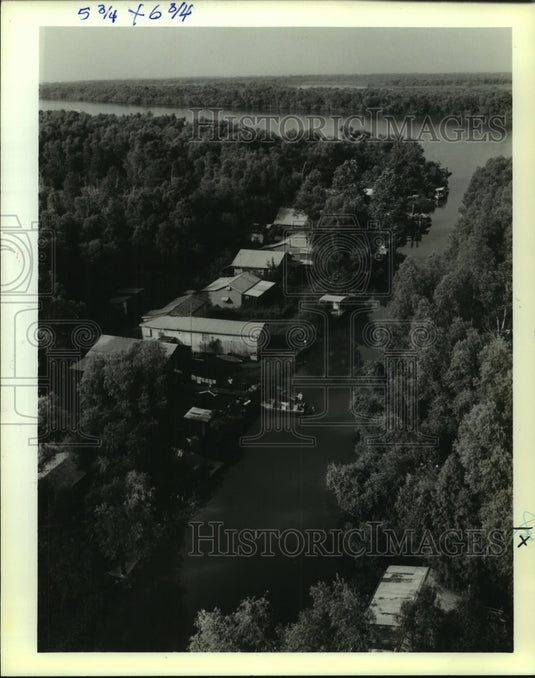 1988 Press Photo Aerial view of Grand Pass, Louisiana - Historic Images
