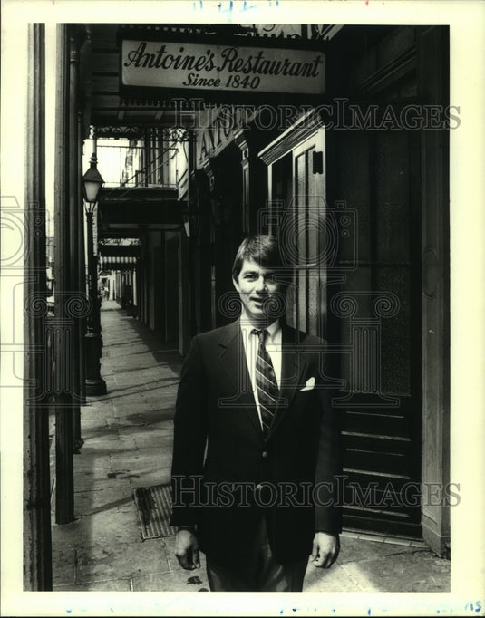 1987 Press Photo Randy Guste at Antoine's Restaurant. - Historic Images