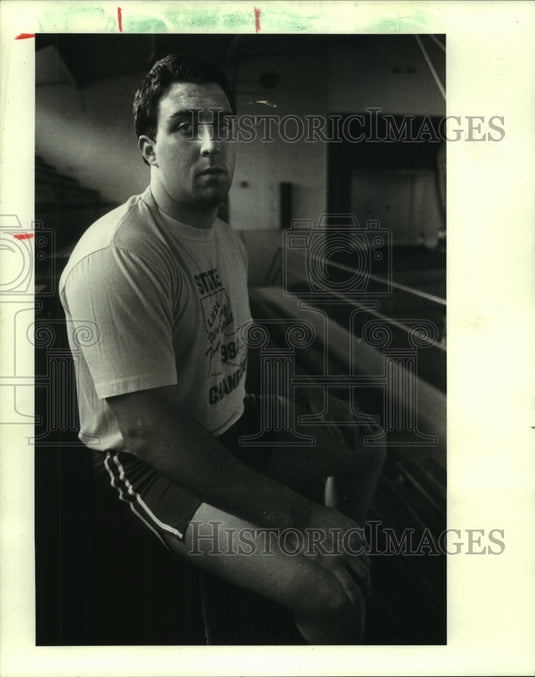 1984 Press Photo Klay Guillot, Holy Cross Wrestling Star - nob23247 - Historic Images