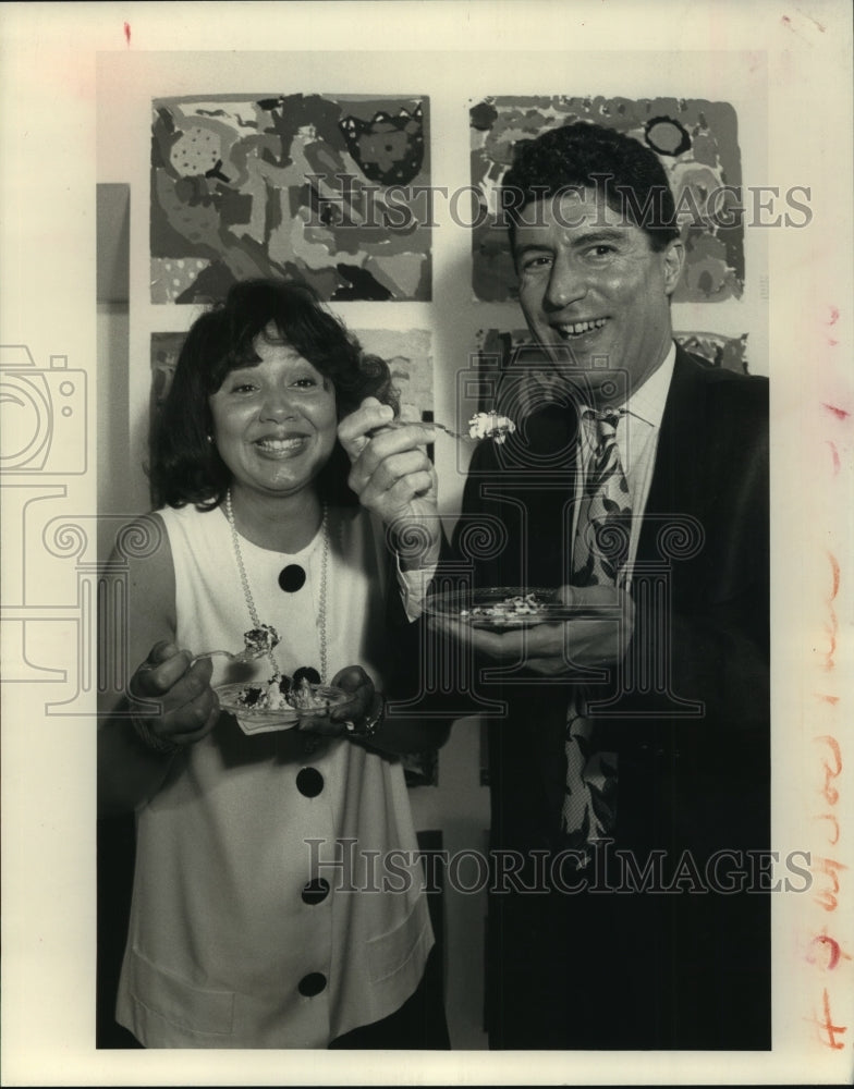 1991 Press Photo Nannette Smith-Goins, Michael Hammerschmidt, Bailey&#39;s Irish - Historic Images