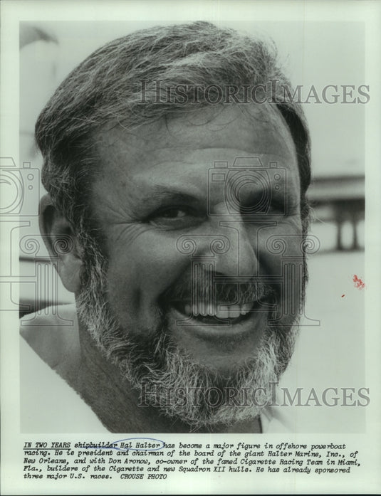 Press Photo Shipbuilder Hal Halter, chairman of the board of the Halter Marine - Historic Images