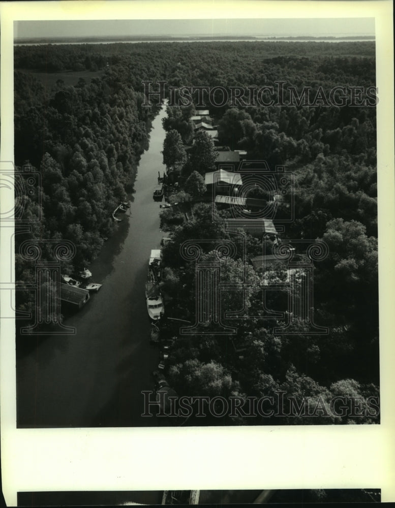 1988 Press Photo Aerial view of Grand Pass, Louisiana - Historic Images