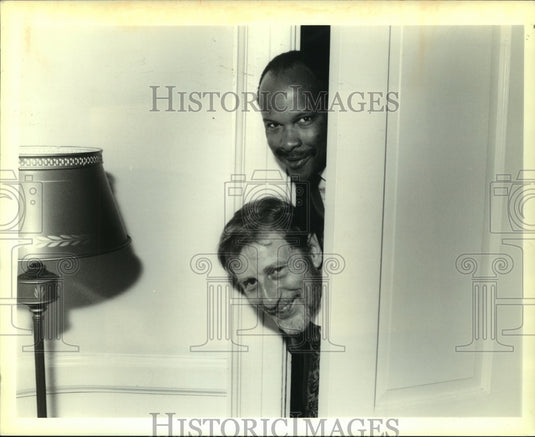 1990 Press Photo Michael Allen and Ron Gural pose for Tulane Center Stage. - Historic Images