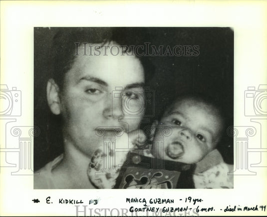 1994 Press Photo Monica Guzman with baby Cortney Guzman - Historic Images