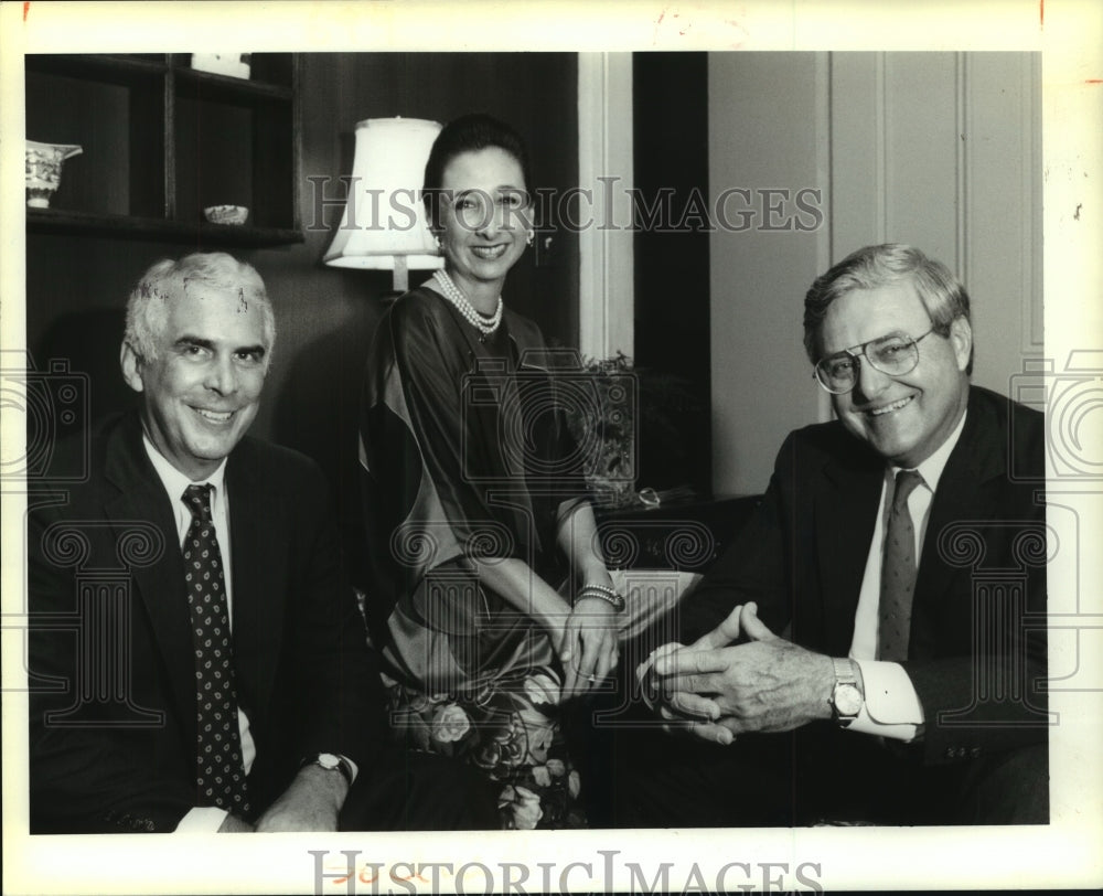 1991 Press Photo Don Beery, Christina Wysocki, Jimmy Gunlach at Kingsley House - Historic Images