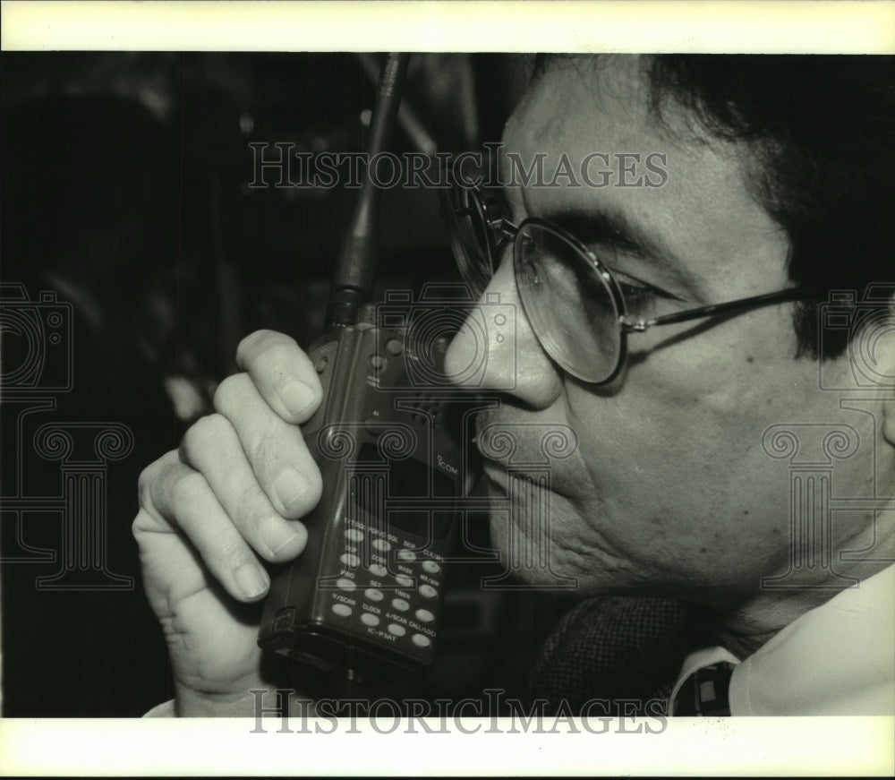 1994 Roberto Dabdoub shown with a ham radio - Historic Images