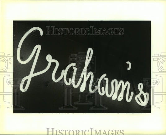 1995 Press Photo Graham's - The sign on the front of the building - Historic Images