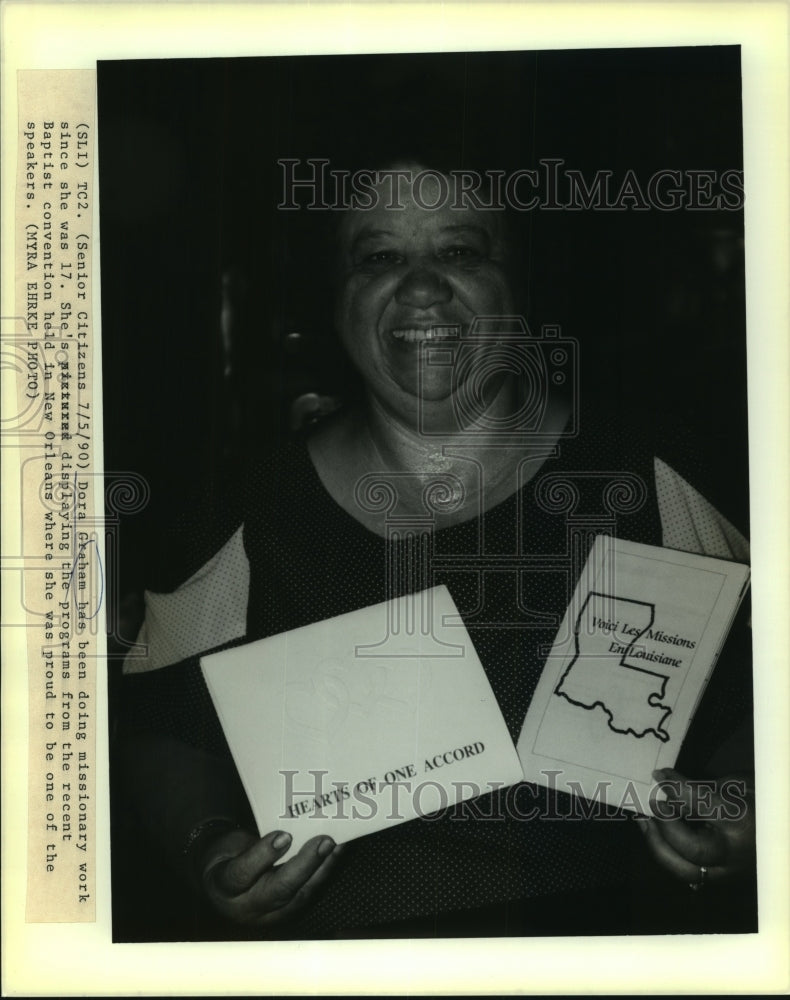 1990 Press Photo Dora Graham, speaker at  Baptist convention in New Orleans - Historic Images