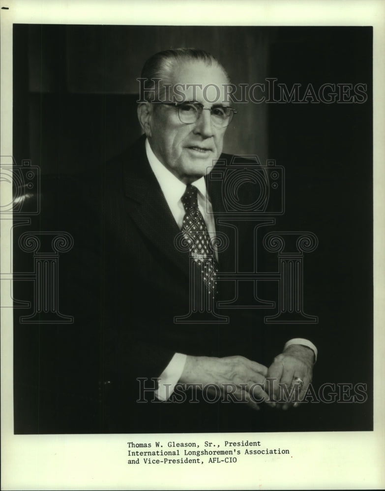 1982 Press Photo Thomas W. Gleason, Sr, International Longshoremen's Association - Historic Images
