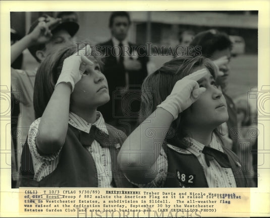 1989 Press Photo Girl Scout Troop