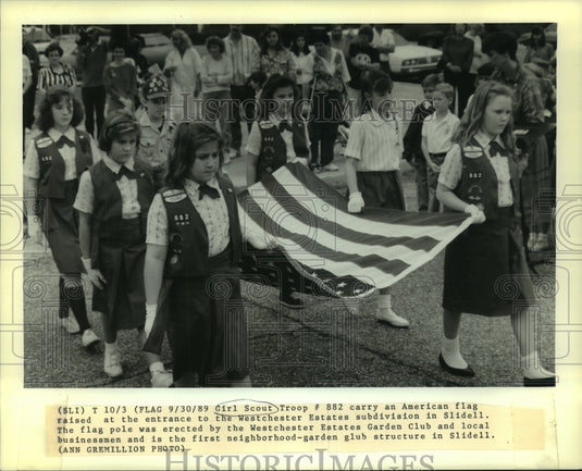 1989 Press Photo Girl Scout Troop