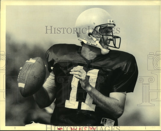 1990 Press Photo Sel Graves Louisiana State Quarter Back at practice - Historic Images
