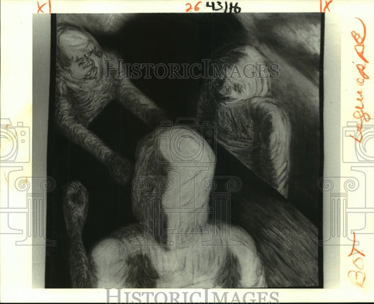 1987 Press Photo "Dealin' From the Bottom" by Robert Graham at Bienville Gallery - Historic Images
