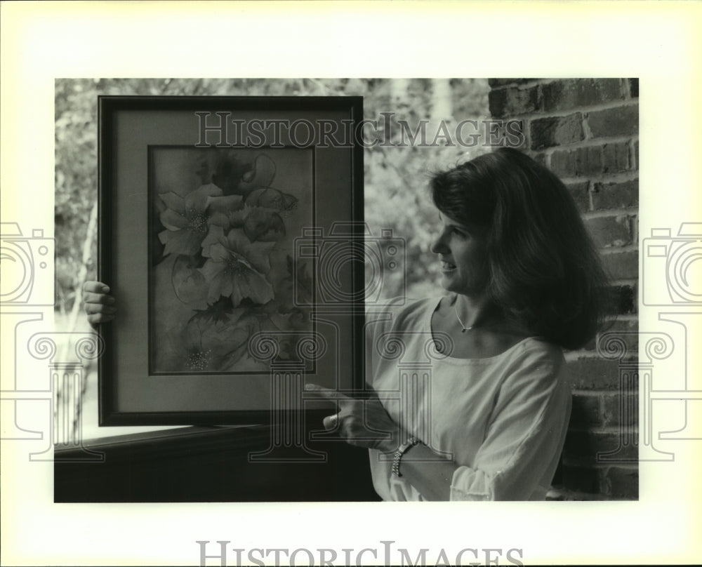 1992 Press Photo Brenda Gristina, the featured artist at Mandeville City Hall - Historic Images