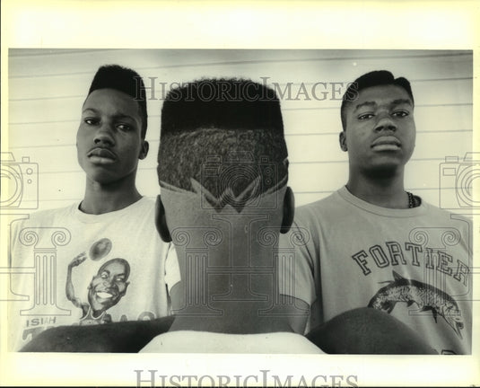 1990 Press Photo Brothers Jerry & Earl Celestine- Barbers and artists - Historic Images