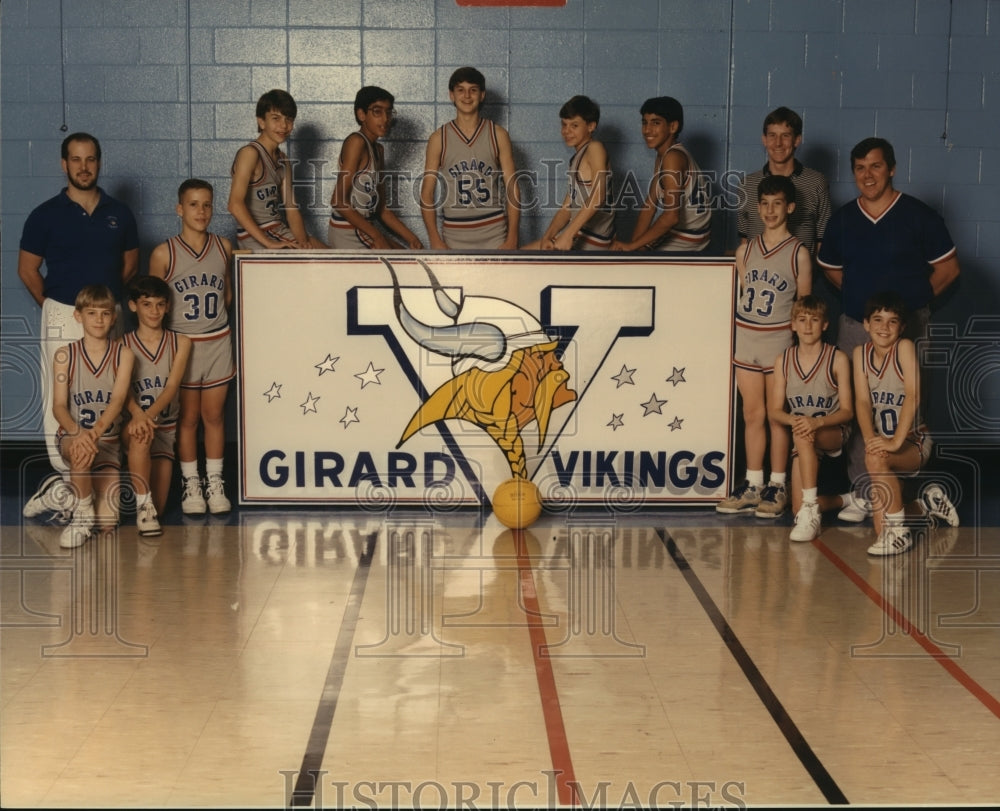 1990 Press Photo Basketball - Girard Playground 11 and 12 year old team members - Historic Images