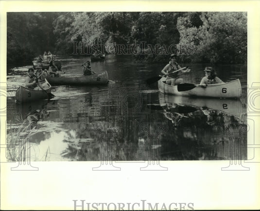 1991 Press Photo Girl Scouts Camp at Fountainbleau State Park - Historic Images