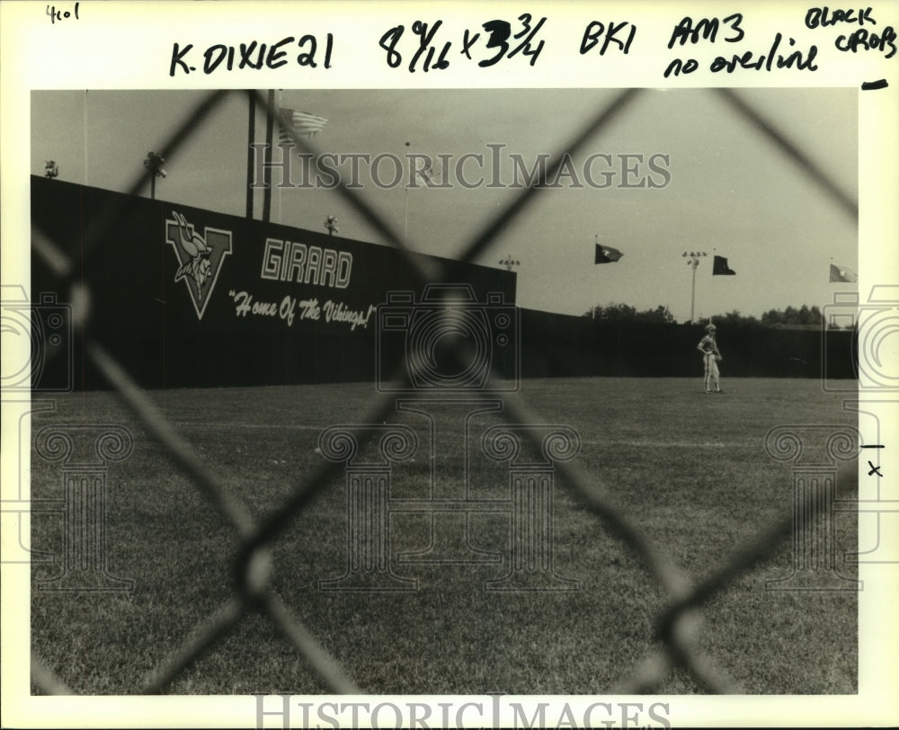 1990 Press Photo &quot;Blue Monster&quot; at Girard Playground Baseball stadium, Metairie - Historic Images