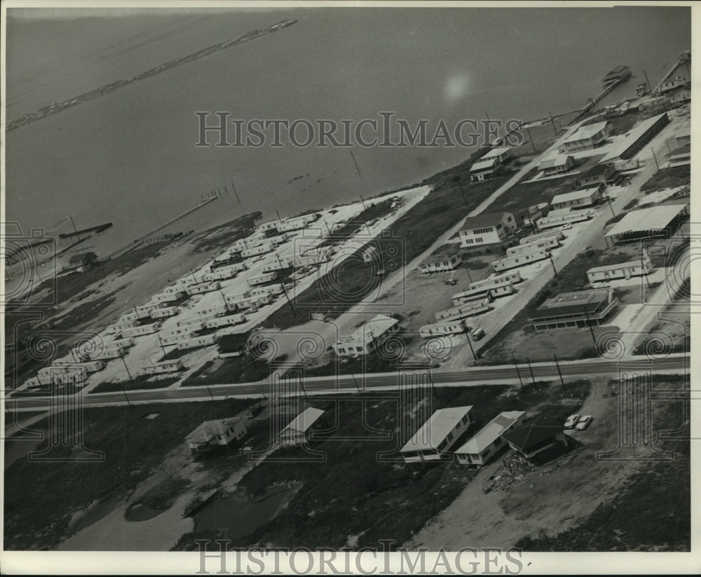 1966 Press Photo Aerial view of houses in Grand Isle, Louisiana - nob25800 - Historic Images