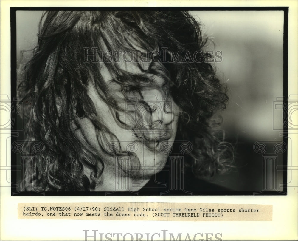 1990 Press Photo Geno Giles. sports shorter hairdo that meets school dress code - Historic Images