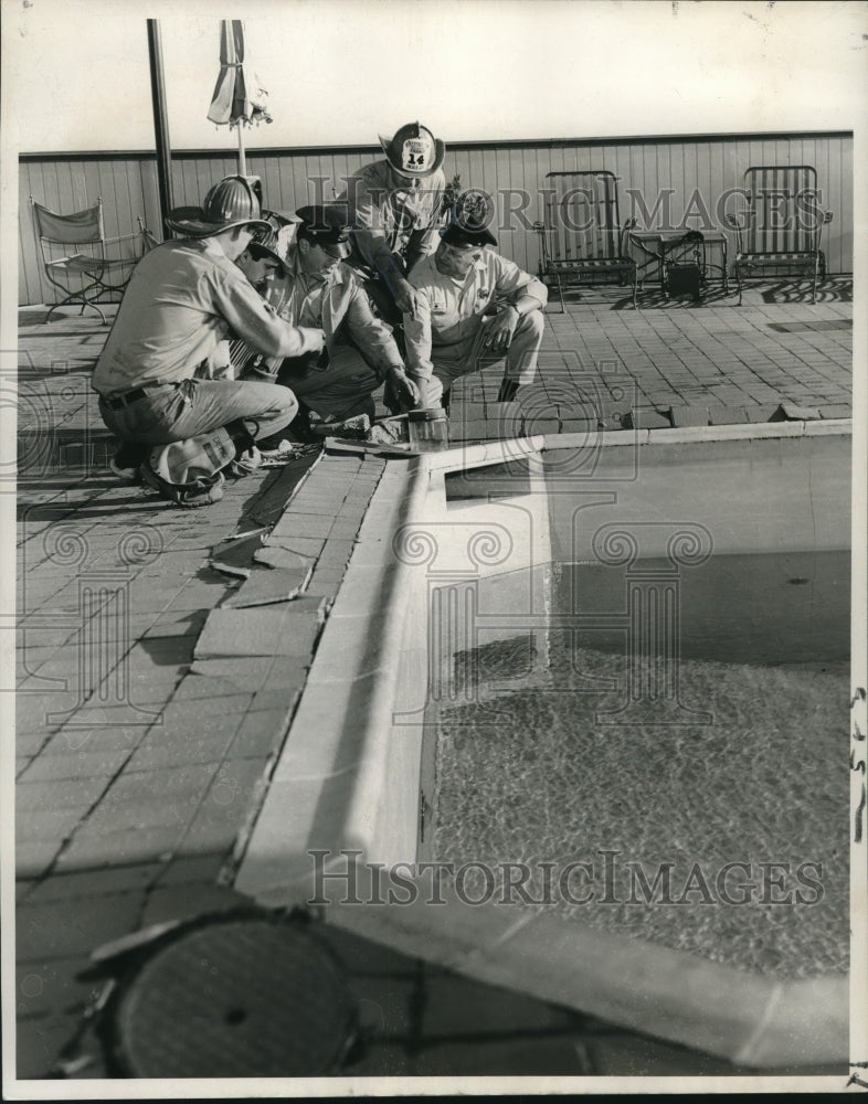 1966 Press Photo Firemen Check Roof Damage - nob26055 - Historic Images