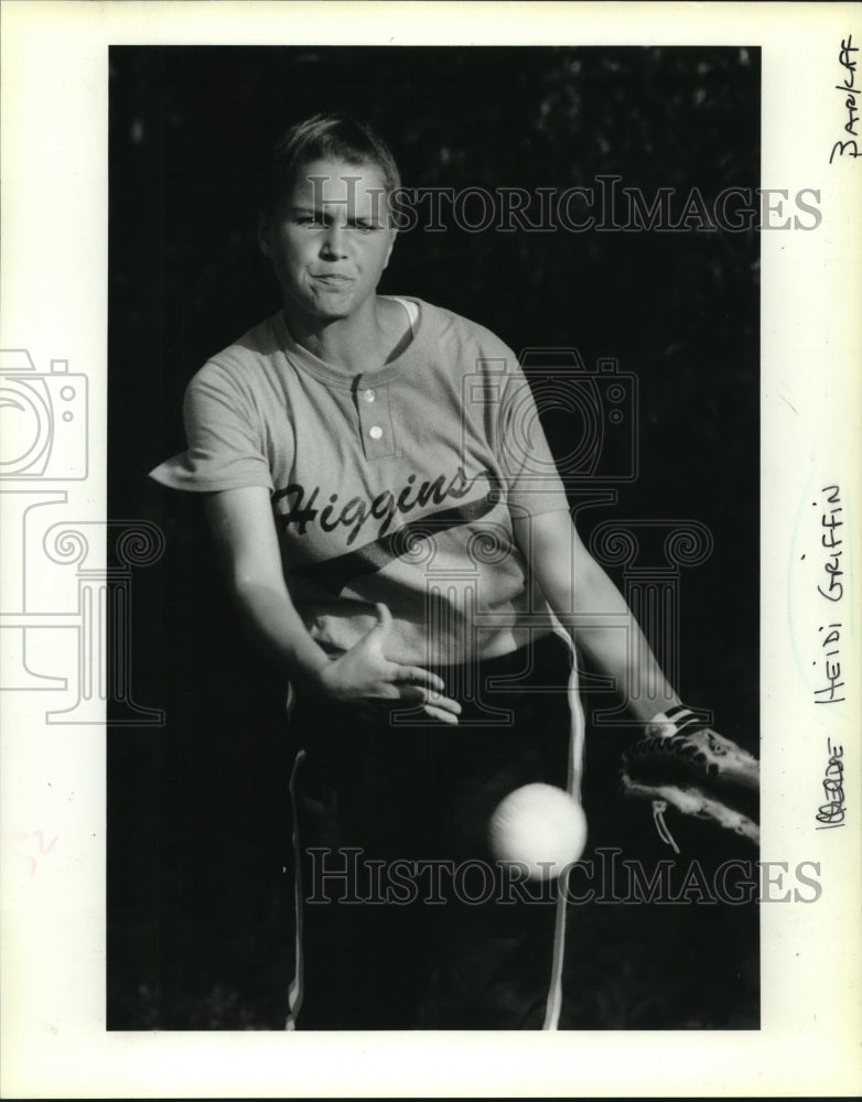 1992 Press Photo Baseball - Heidi Griffin - Historic Images