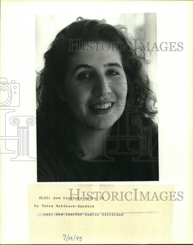 1993 Press Photo New teacher Leslie Gilliland. - nob26230 - Historic Images