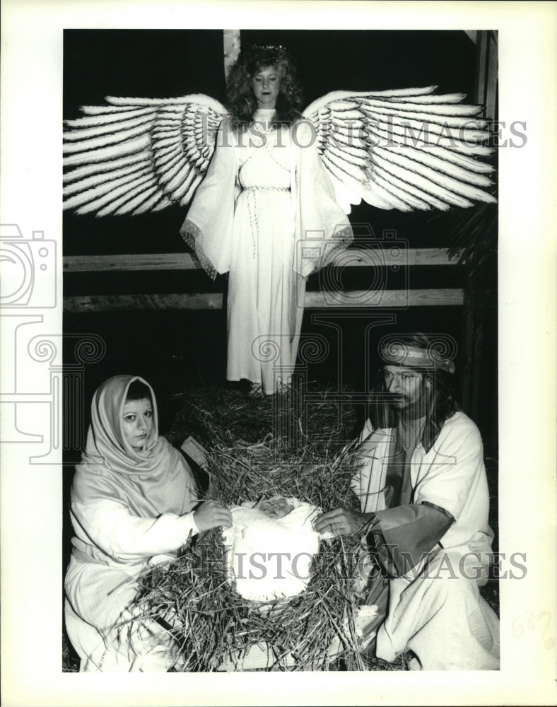 1993 Press Photo The Gretna Presbyterian church living nativity scene - Historic Images